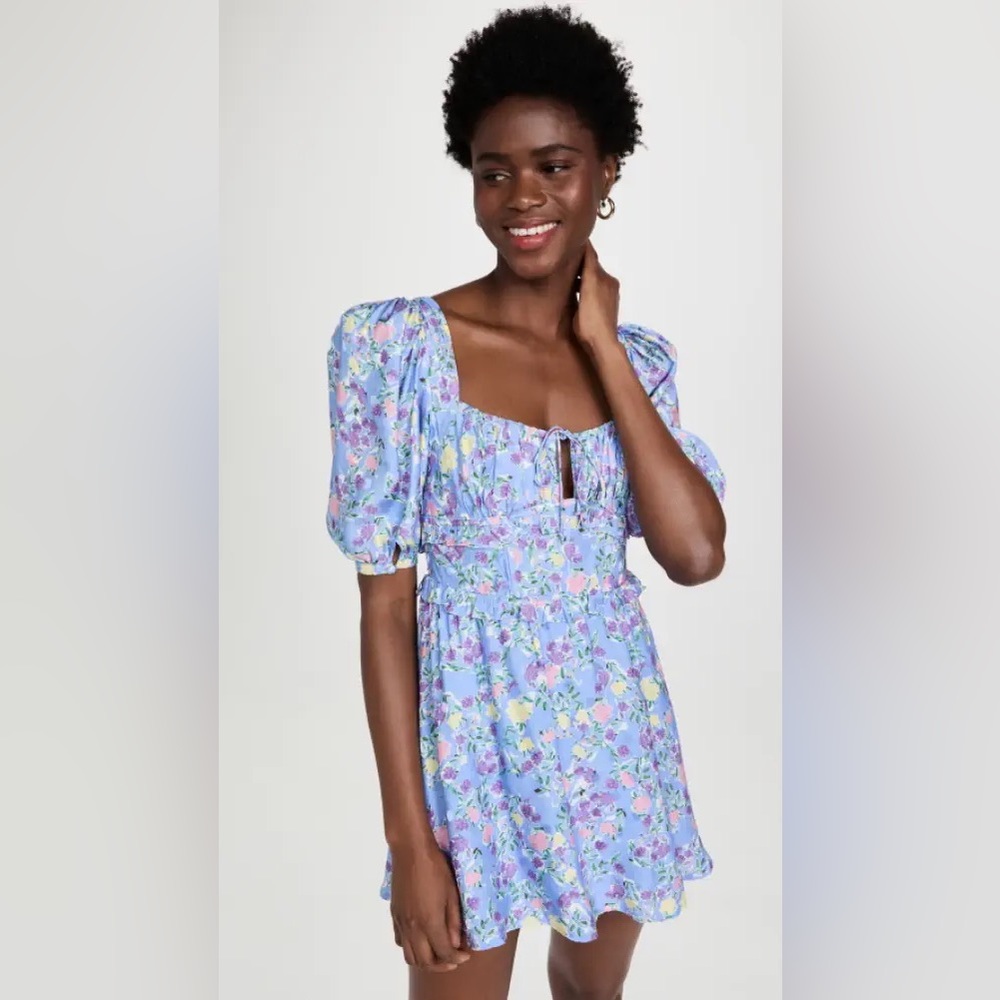 FOR LOVE AND LEMONS Charlene Puff Sleeve Dress - MEDIUM